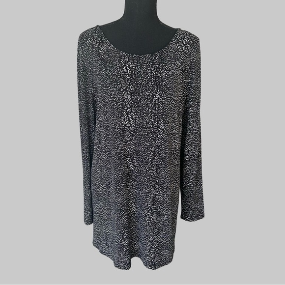 J. Jill Wearever Draped and Stretch Tunics in Black White 3/4 Sleeves - Picture 1 of 13